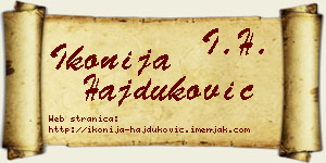 Ikonija Hajduković vizit kartica